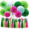 Adlkgg Tropical Flamingo Palm Leaf Banner Decoraciones Para 0