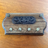 Llavero Colgar Pared Madera Antiguo Con Labrado En Metal 2