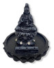Incensário Kuanyn Preto Meditando Na Flor De Lotus 8 Cm Em R 1