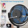 Gagetelec 8?ventilador Con Clip 10000mah Ventilador Portátil 3