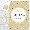 Kit Imprimible Coronita De Reina Negro Y Dorado Tukit 4