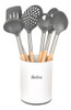 Set 6 Utensilios Nylon Con Mango De Madera Hudson Blanco 0