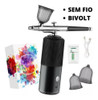Kit P/ Barbearia Aerógrafo + Mini Compressor Sem Fio Bivolt! 1
