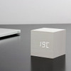 Gingko Cube Click Clock 2.5  X 2.5  Hora/fecha/temp. Blanco 2