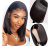 . Peruca Natural Cabelos Humanos Curta Bob Lisa 25cm 0