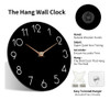 Cicininc Reloj De Pared Negro, Funciona Con Pilas, Reloj De 4