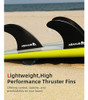 Abahub Surfboard Thruster Fins Set, Compatible 4