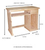 Mesa Escritorio Pc 1 Cajon Bandeja Pino Macizo Ohventas 2