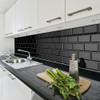 Azulejo Pared Biselado Negro 10x20 50 Piezas Mate 2