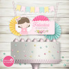 Kit Imprimible Bautismo Comunión Angelita Pastel Estampita 3