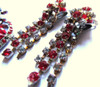 Conjunto/plateado/colgante Y Caravanas Clips,rojo/strass/ 4