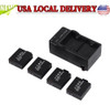 4pcs 3.7v 900mah Li-ion Batería Con Cargador Doble Para Cáma 4