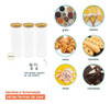 Kit 4 Potes Hermético De Vidro Tampa Bambu P/ Condimentos 6