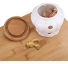 Garlic Keeper Ceramic Storage Contenedor Gres Blanco Con Tap 4