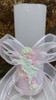 Set Velas Para Bautismo Con Velón Y Pañuelo Rosa 2
