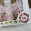 Set Velas Para Bautismo Con Velón Y Pañuelo Rosa 3
