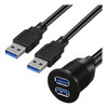 2 Cabos De Extensão Duplos Usb 3.0 Aux Flush Mount Car Mount 1