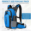 Mochila Senderismo Ligera Celeste 18l Hidratacion 2.5l 3