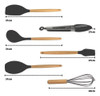 Jogo Utensilios De Cozinha Silicone 7 Peças Madeira Cinza 3