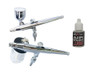 Aerografo Profesional Deluxe Doble Accion Olympo  Dual 0,3 Mm + Accesorios + Clase 2
