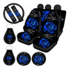 Biyejit Estampado De Rosa Azul Fundas De Asiento De Coche Y 0