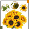 Cewor 10pcs Girasoles Artificiales Con Seda De Tallo Largo D 2