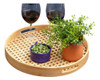 Kit 2 Bandeja Vazada Bambu Redonda Vazada 40cm Multiuso 35cm 5