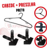Kit 50 Cabides Preto Com 100 Presilhas Saia Calça Camiseta 1 Kit 50 Cabides Preto Com 100 Presilhas Saia Calça Camiseta 1