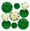 Espuma Flotante Artificial Flor De Loto Blanca Y Hojas De Lo 4