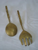 Antiguo Juego De Cuchara Y Tenedor De Bronce 5