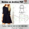 Moldes Patrones Imprimibles Vestido Con Mangas Xs Al 3xl 1