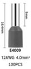 100 Terminales De Tubo Para Punta De Cable 4mm² Negro Trisol 3