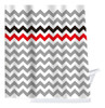 Zig-zag Rayas Chevron Tejido Baño Cortina De Ducha Rojo Negr 0