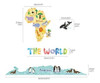 Calcomanías De Pared Mapa Mundial Animales Niños Decoración 5