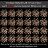 24 Pcs Tiras De Perlas Artificiales Rose Gold 1