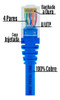Kit 50 Patch Cord Cat6 100% Cobre 15 Cm Azul+vermelho 1
