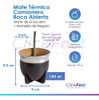 Set Matero Termo Plateado 1 L Mate Termico Ecocuero Bombilla 1