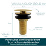 Ralo Click Tampa Dourada 10x10 E Valvula Click 7/8 Banheiro 4