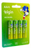 4 Pilhas Alcalina Aaa Palito Elgin Blister Cartela Durável 3