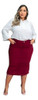 Saia Evangélica Plus Size Midi Basica Com Elastano 46 Ao 60 1