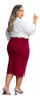 Saia Evangélica Plus Size Midi Basica Com Elastano 46 Ao 60 2