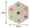 Placa Selenita Hexagonal Grande Metatron Com Chakras 14cm 2