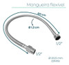 6 Mangueira Engate Flexivel 60cm Aço Inox Trançado 1/2 Kit 3