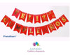 Banderin Rojo Letras Doradas Feliz Cumpleaños Cotillon Deco 1