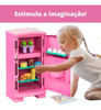 Mini Geladeira Infantil Criança Grande Rosa Menina Barata 2