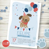 Kit Imprimible Perrito Celeste Invitación Cumpleaños 0
