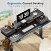 Sweetcrispy Escritorio Eléctrico De Pie Con Doble Cajón - 63 4