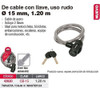 Tranca Bici Motos Linga Acero 2 Llaves 120cm Hermex 3