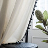 Lahome Cortinas De Ventana De Color Slido Con Borlas  Mezc 3