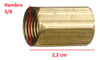 Cupla De Bronce De 3/8 Pulgada Rosca Hembra 1
